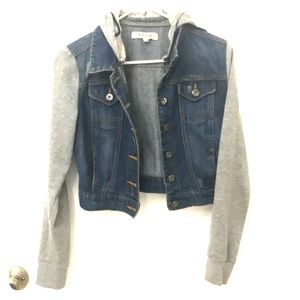 Denim Jacket with Sweater Hoodie Size Small